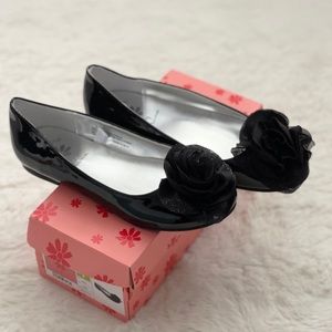 Black Slip On Girls Ballerina Shoes